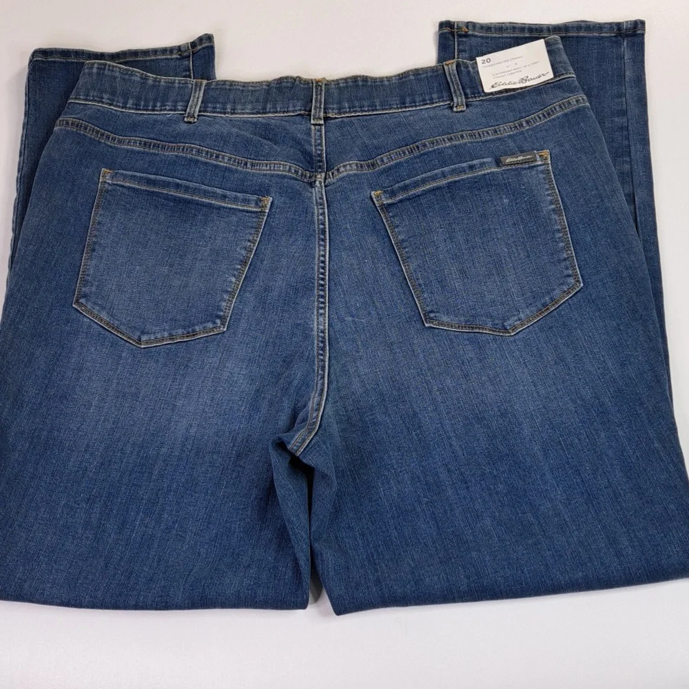 New Eddie Bauer Voyager High Rise Straight Sorbtek Blue Jeans Size 20W - Picture 7 of 17